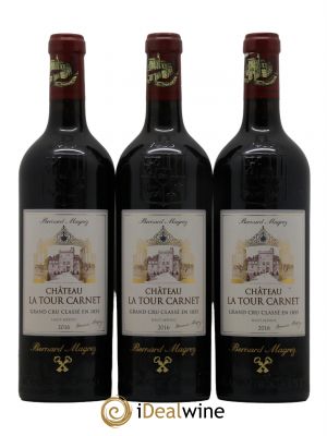 Château La Tour Carnet 4ème Grand Cru Classé  2016 - Lot de 3 Bouteilles