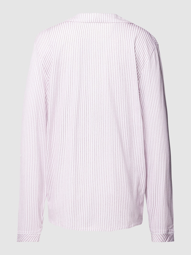 Pyjama-Oberteil mit Streifenmuster Modell 'Everyday' in bordeaux rot