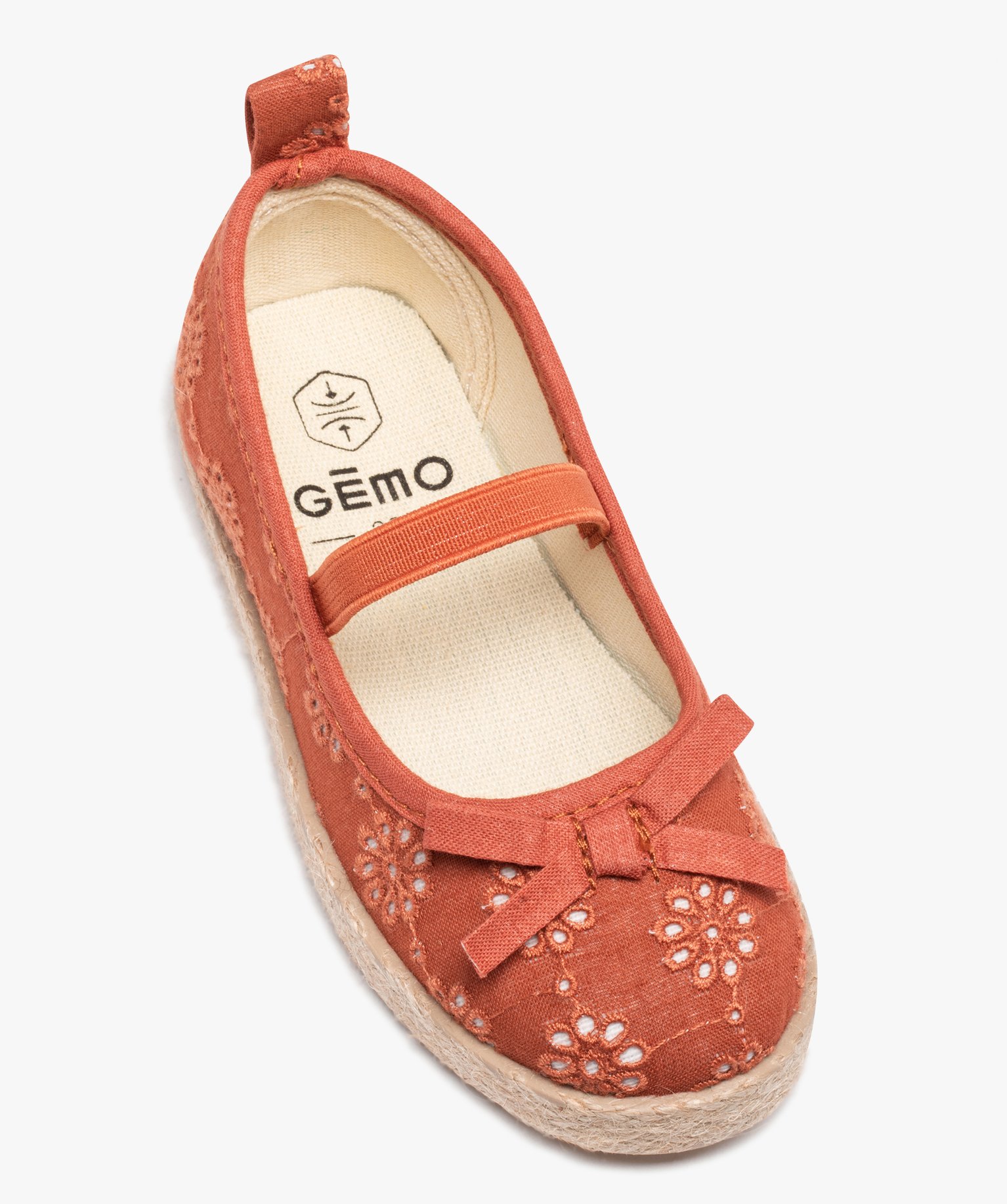 Ballerines fille en toile à semelle cordelette rouge | GEMO