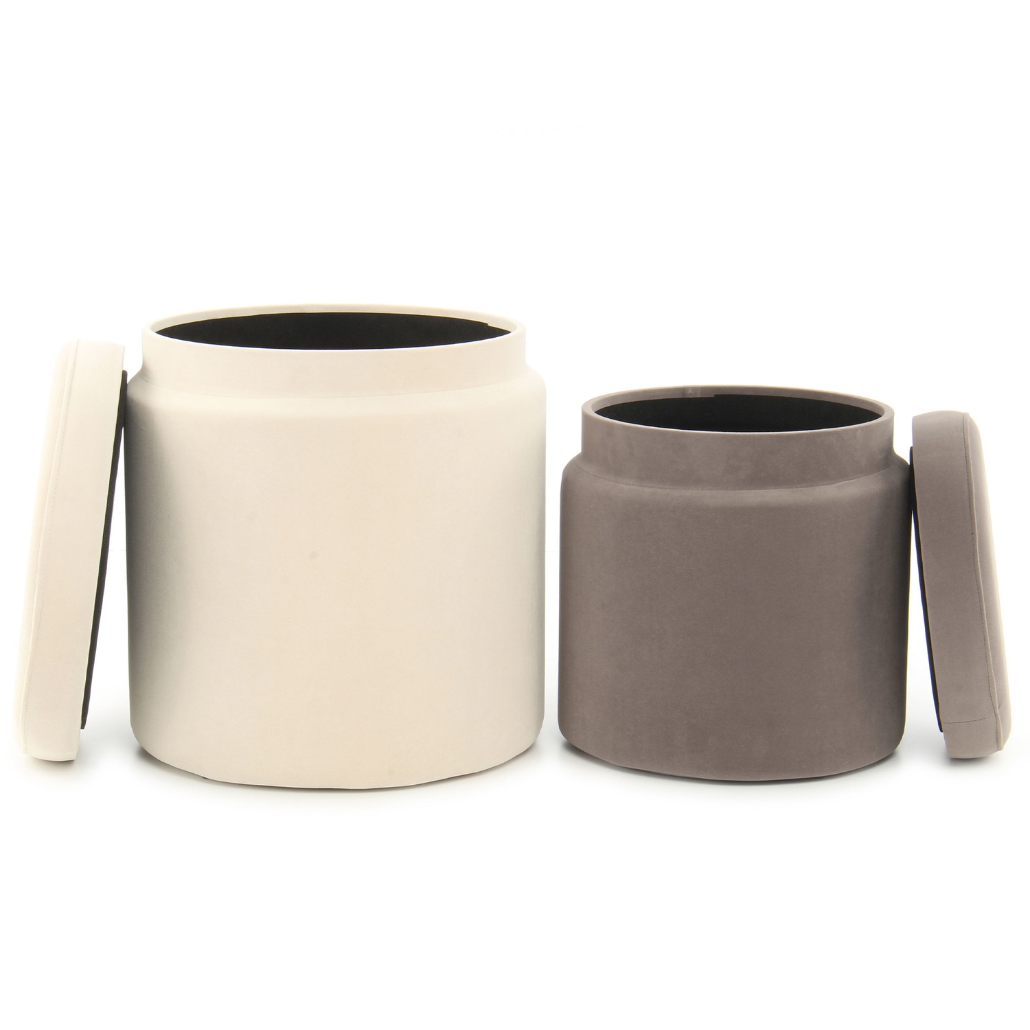 Velvet-Hocker 2-er-Set