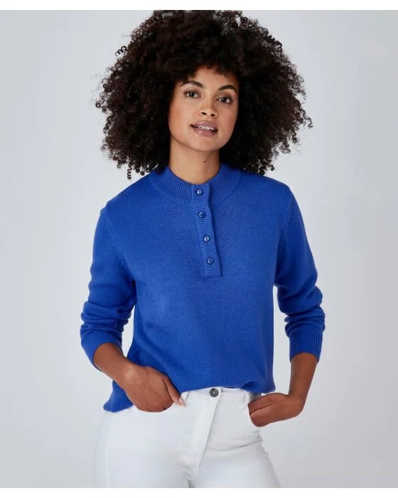 Pull col montant boutonné