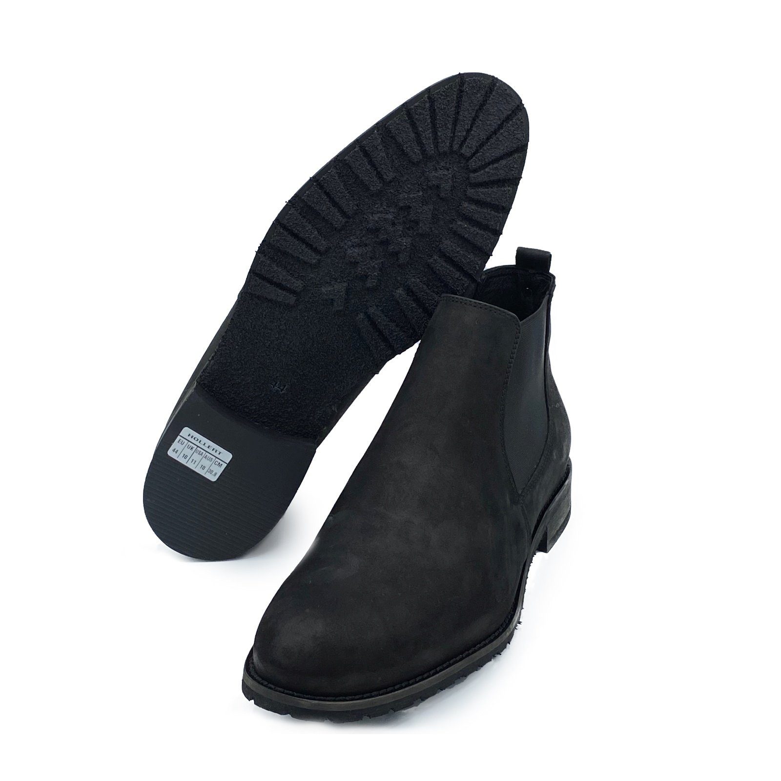 Hollert Herren Stiefelette Modell 702 Veloursleder Classic Schuhe Chelseaboots