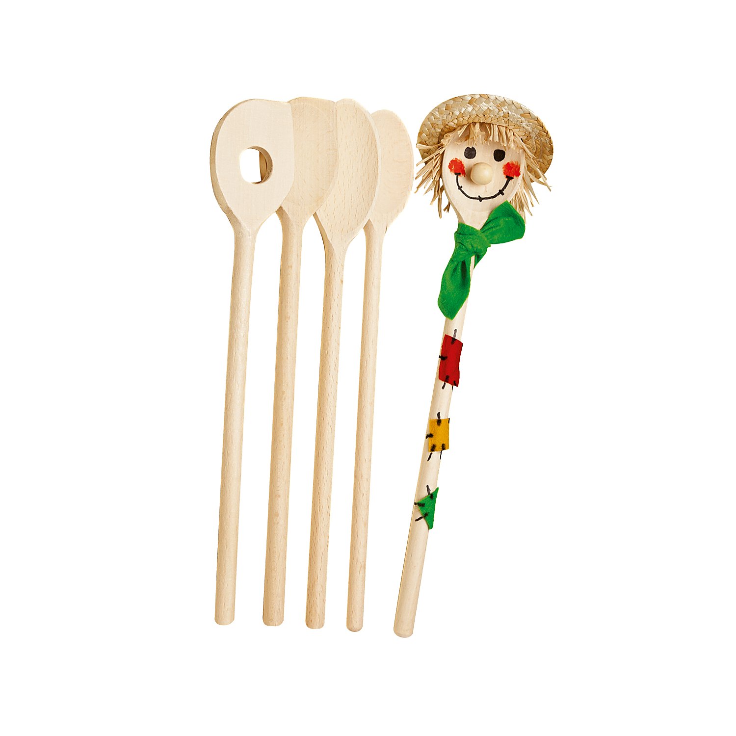 Löffel aus Holz, 30 cm, 5 Stück