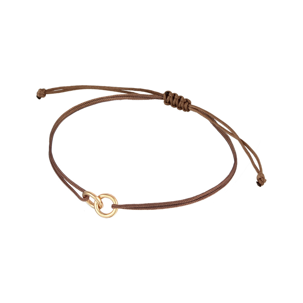 Elli Elli Bracelet Femmes cercle géo minimaliste avec nylon brun en argent sterling 92 Bracelet