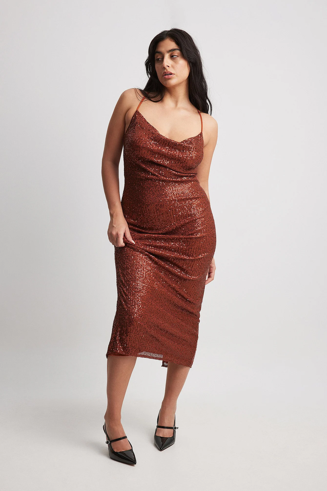 Midikleid mit Pailletten
