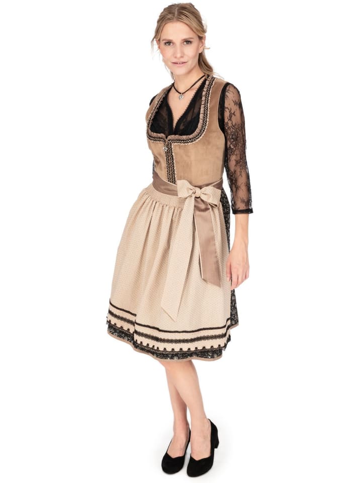 KRÜGER Midi Dirndl SELENE in hellbraun günstig kaufen