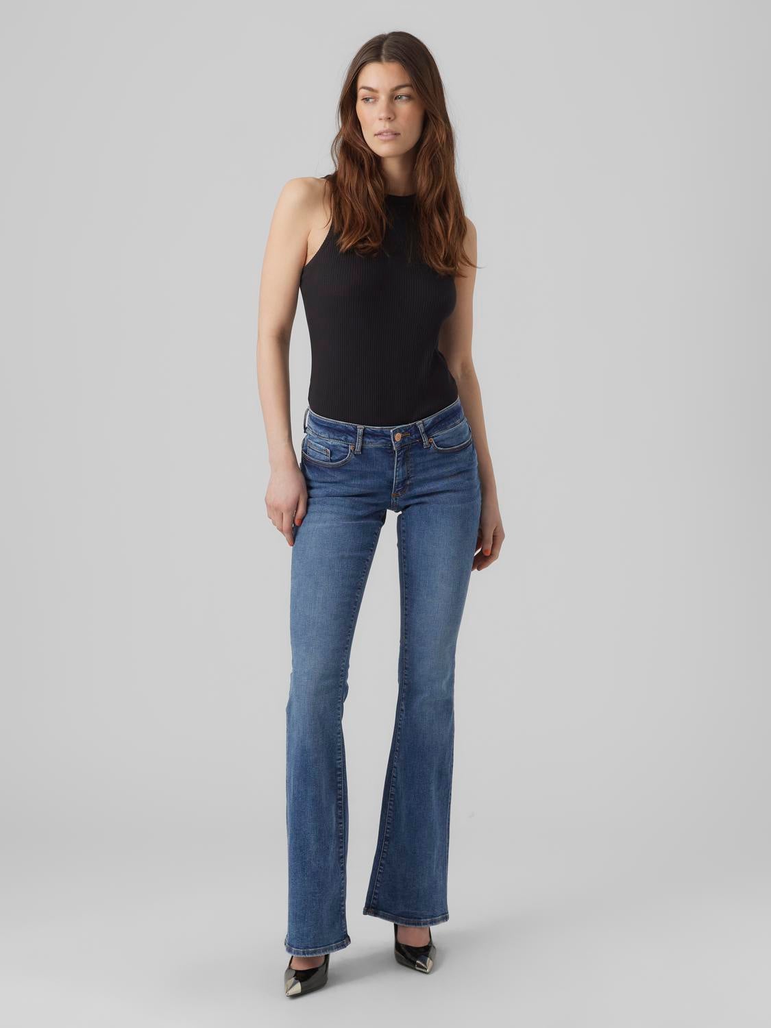 VMSIGI Niedrige Taille Ausgestellt Jeans
