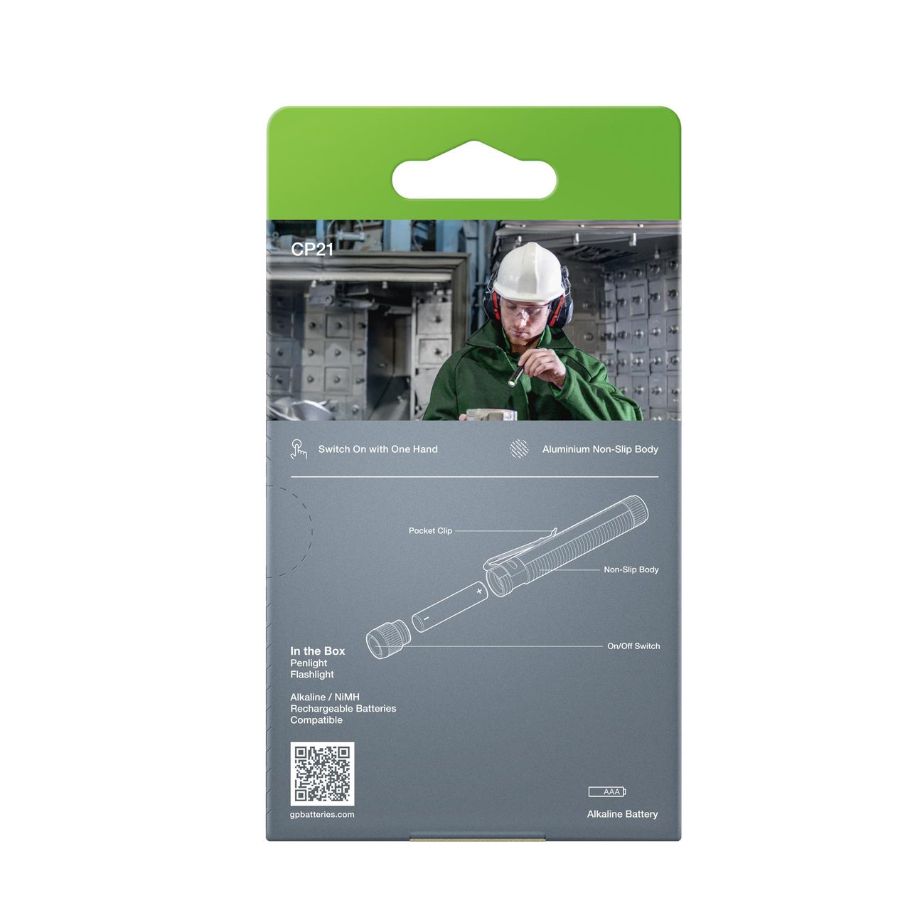 GP Battery Stiftleuchte / Cliptaschenlampe CP21