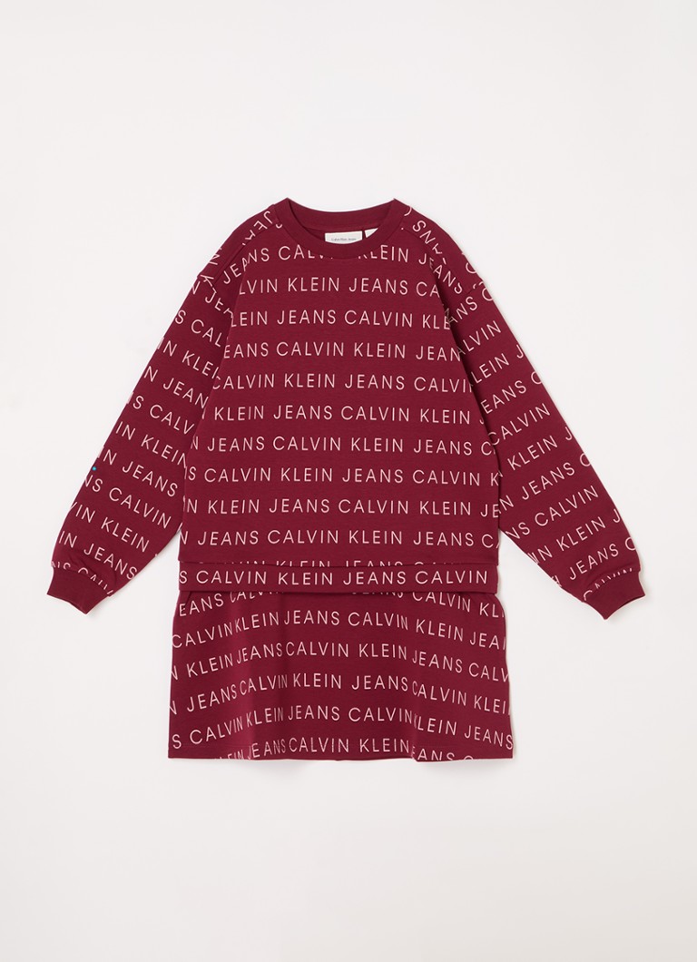 vestito maglione con stampa logo Calvin Klein
