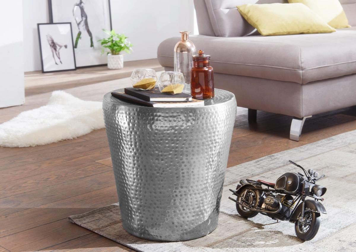 Wohnling Beistelltisch VIKRAM 41x41x41cm Silber