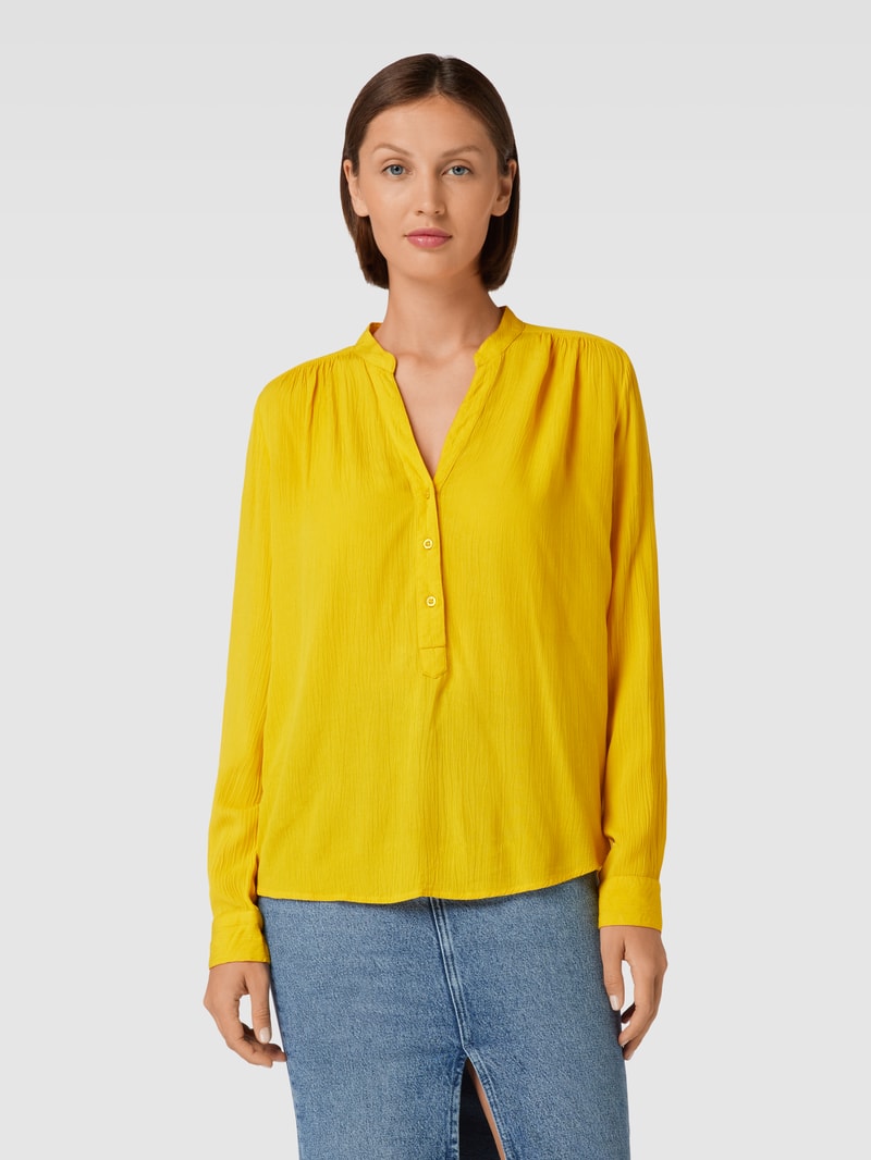 Blusenshirt mit V-Ausschnitt in senfgelb