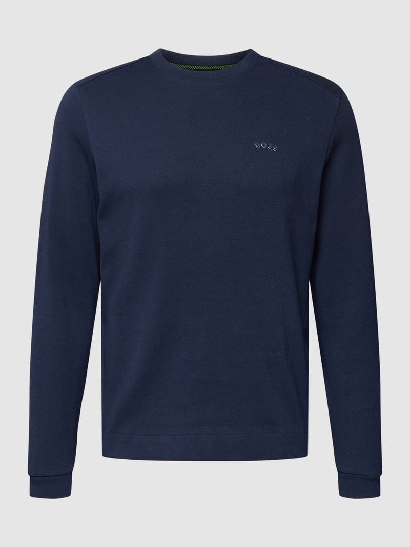 Sweatshirt mit Strukturmuster Modell 'Salbo' in dunkelblau