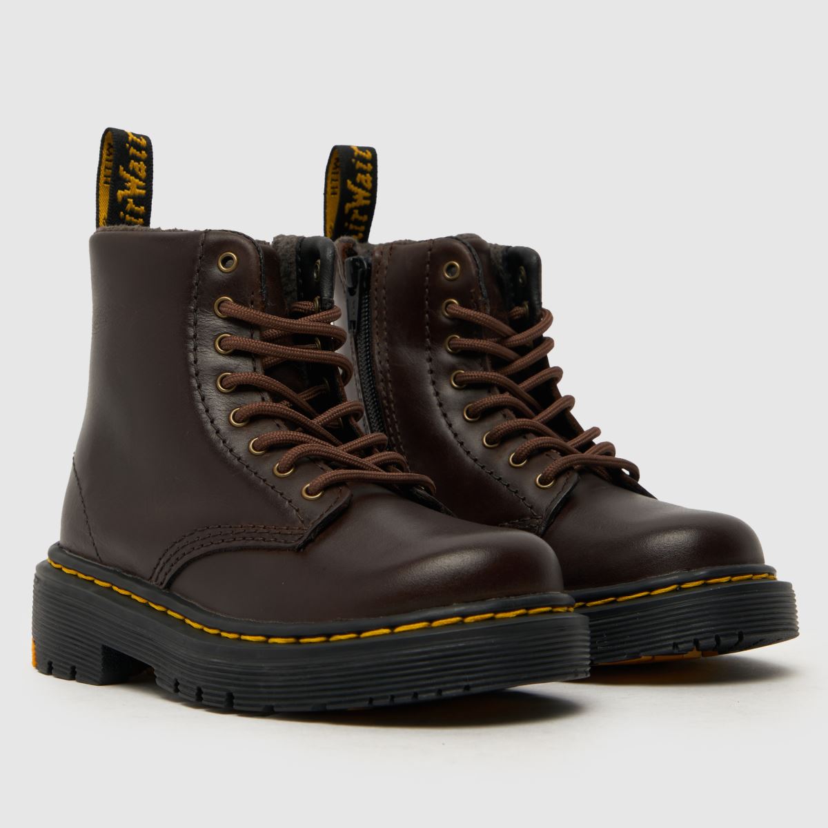 Dr Martens bruna 1460 pojkar småbarnsstövlar