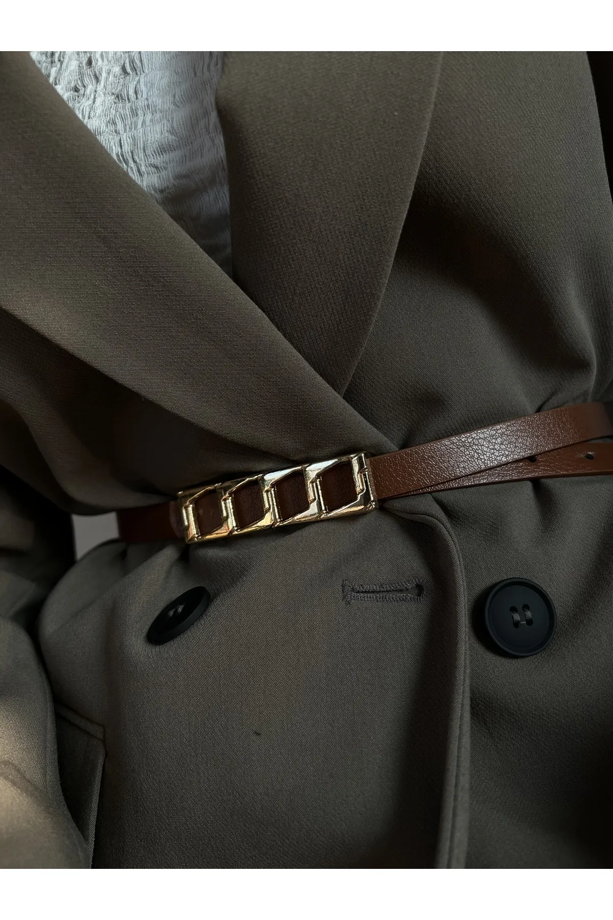 Fiori  Basic Damen-Hosengürtel, Jackengürtel, Kleidergürtel, Hemdgürtel mit dünner Kettenschnalle