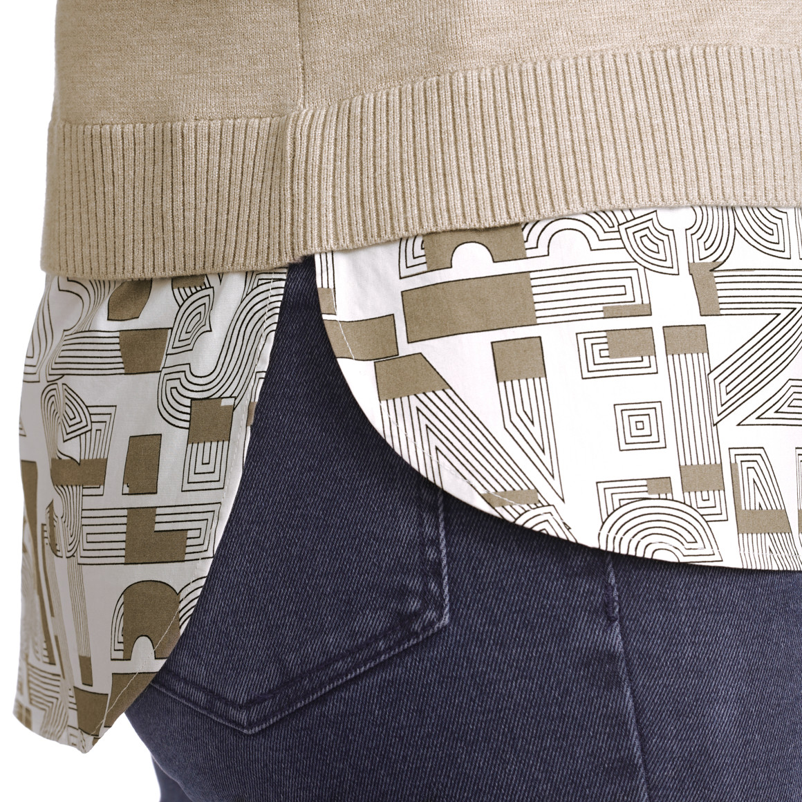 Damen Strickpullunder im Layer-Look