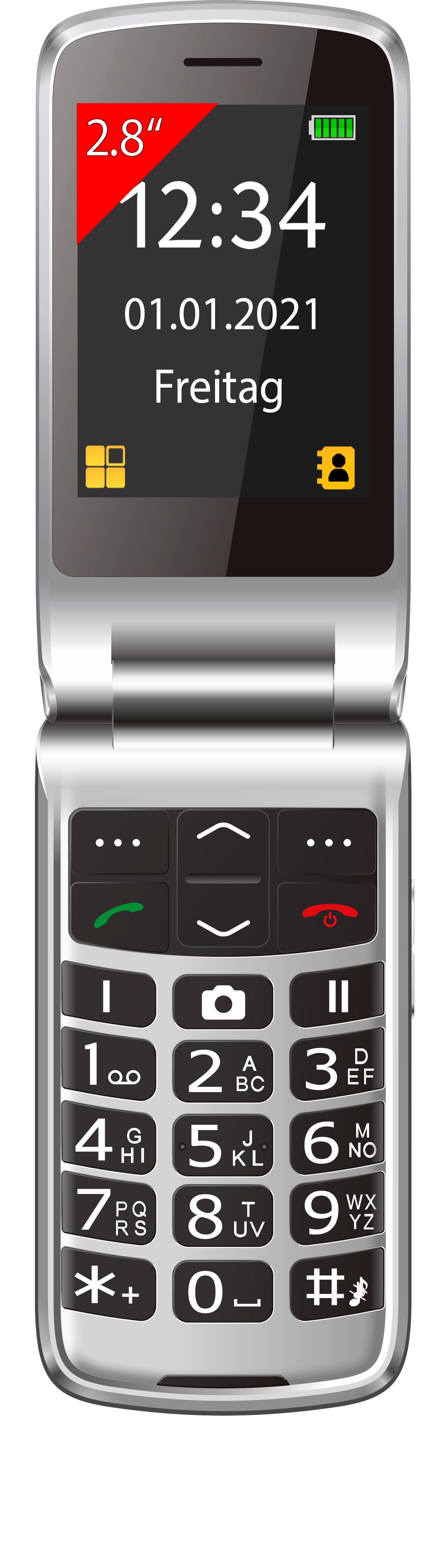 Beafon SL645plus Seniorenhandy (7,11 cm/2.8 Zoll, 3 MP Kamera, 2 Displays, Gesprächsannahme und Beenden Taste auf der Vorderseite)