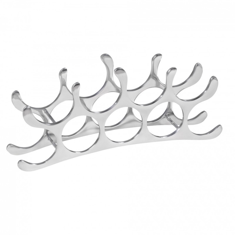 Wohnling Design Weinregal aus Aluminium Flaschenregal Weinständer Metall Weinregal Silber