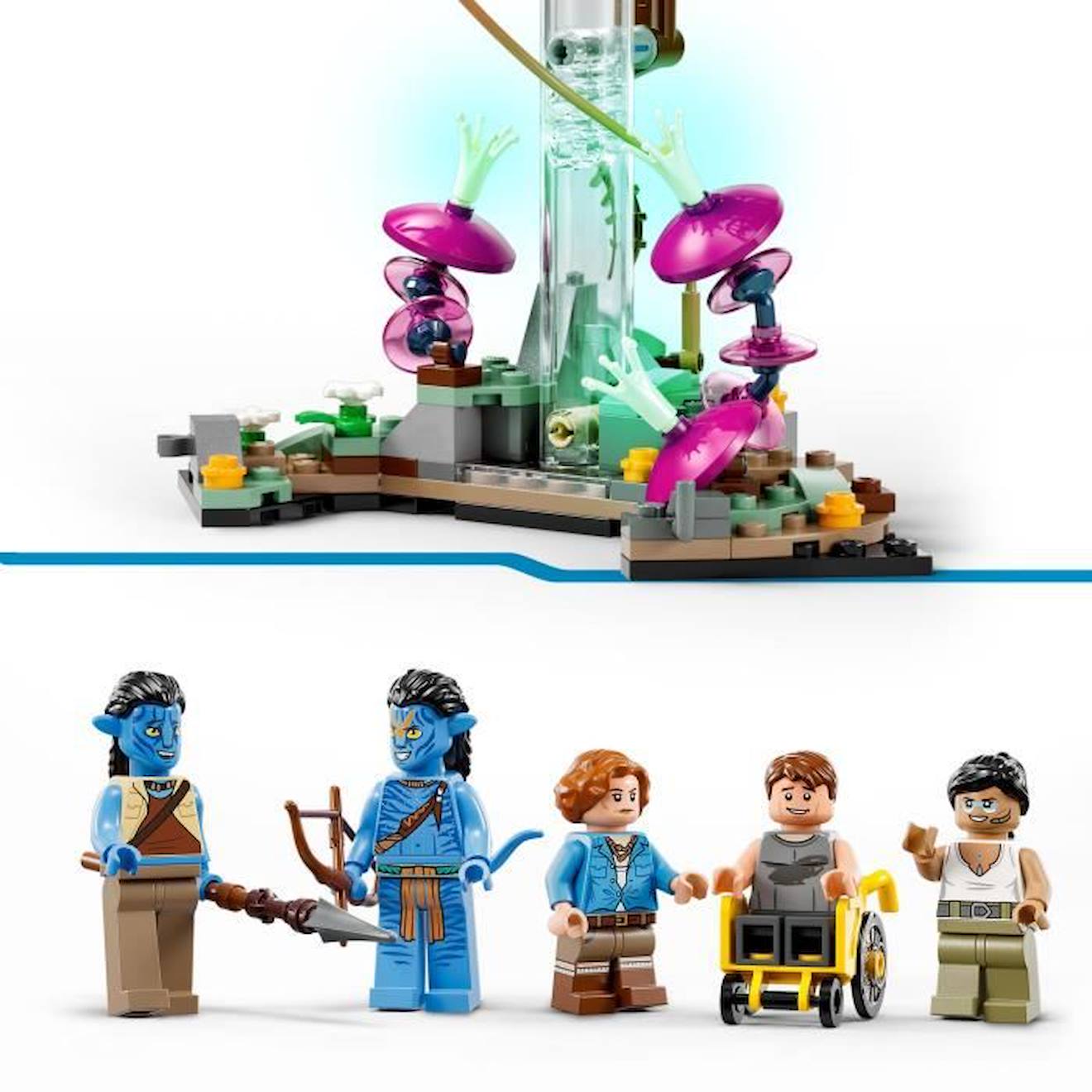 LEGO Avatar 75573 Les Montagnes Flottantes : le Secteur 26 et le Samson RDA, Jouet, Figurines bleu