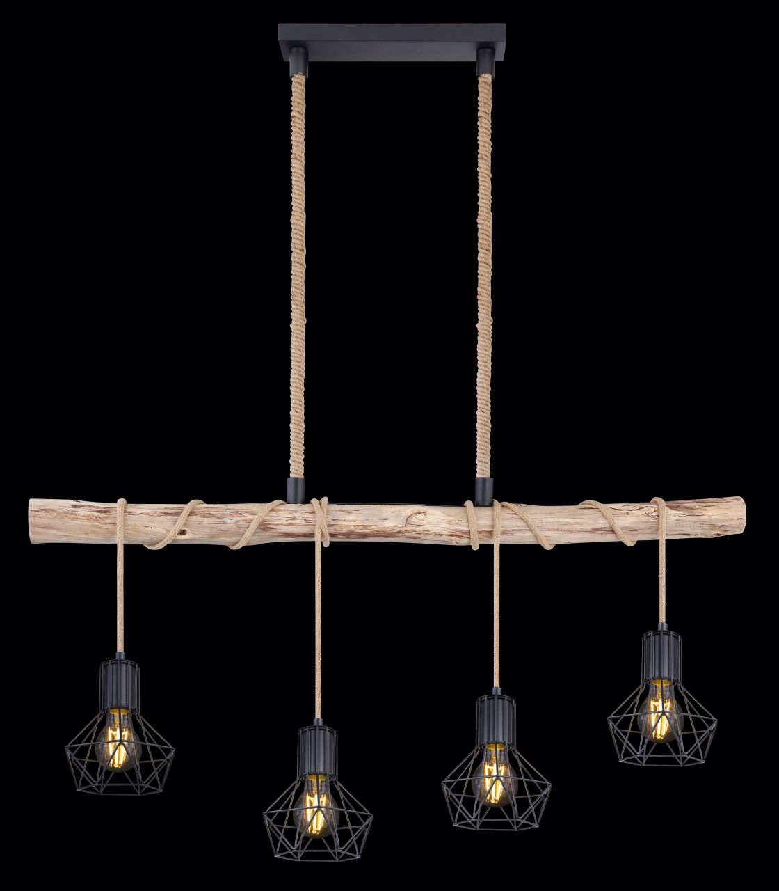 Globo Lighting - PRISKA - Hängeleuchte Metall schwarz, 4x E27