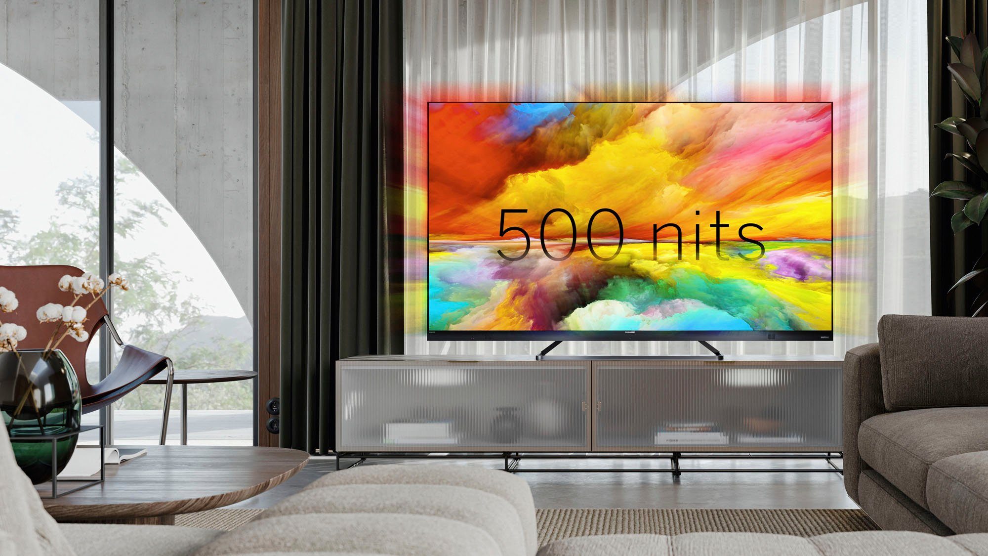 Sharp 4T-C65EQx LED-Fernseher (164 cm/65 Zoll, 4K Ultra HD, Android TV, Smart-TV)