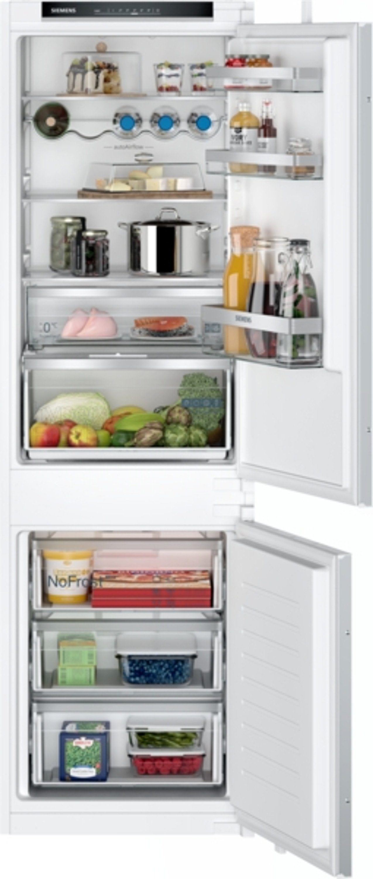 SIEMENS Einbaukühlgefrierkombination KI86NVSE0, 177 cm hoch, 54 cm breit, 177.2 x 54.1 cm, Schleppscharnier