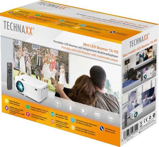 Technaxx TX-113 LED-Beamer (1800 lm, 2000:1, 800 x 480 px)