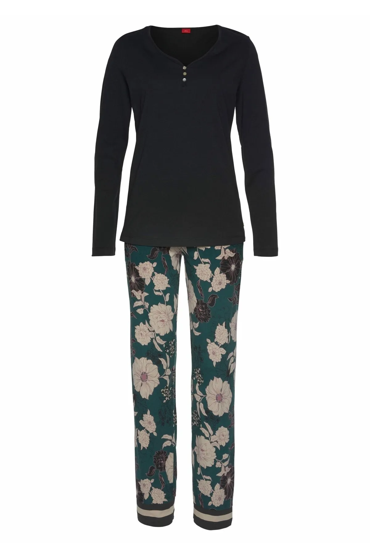 s.Oliver  Pyjama set - Schwarz - Unifarben
