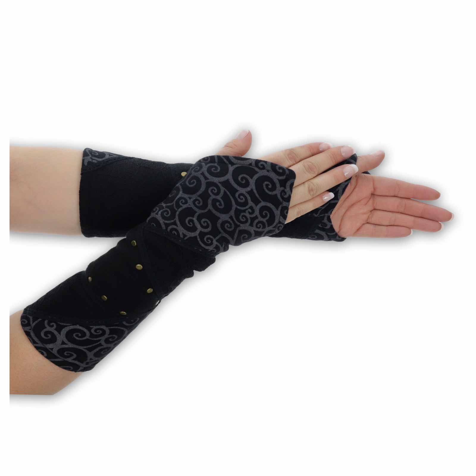 KUNST UND MAGIE Armstulpen Kunst&Magie Damen Armstulpen Fleece Stulpen Handwärmer Handschuhe Boho