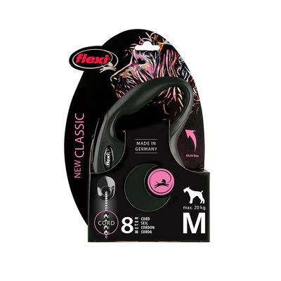 flexi New Classic Seil-Leine M schwarz, 8 m