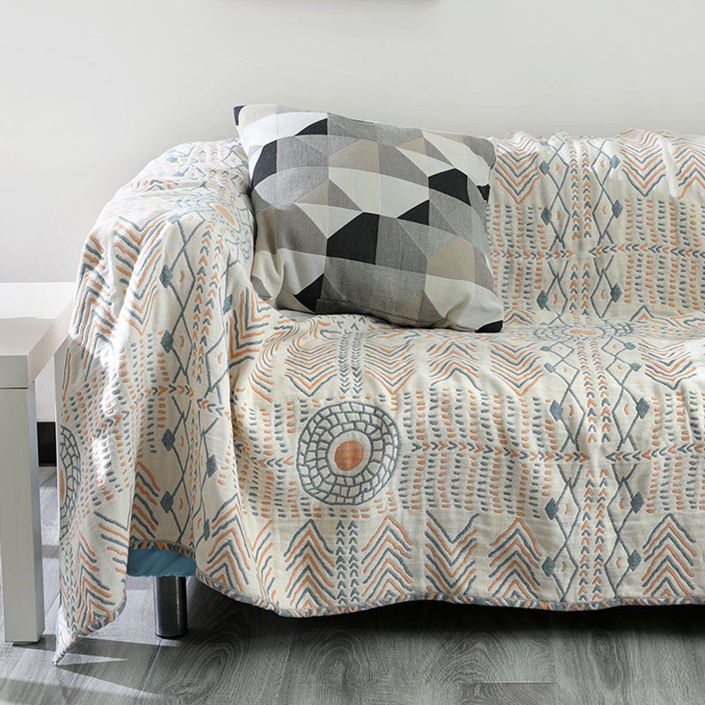 Baumwollbettdecke, Decke Baumwolle mit Fransen Doppelseitig150x230cm Sofa Blanket Cover, FELIXLEO