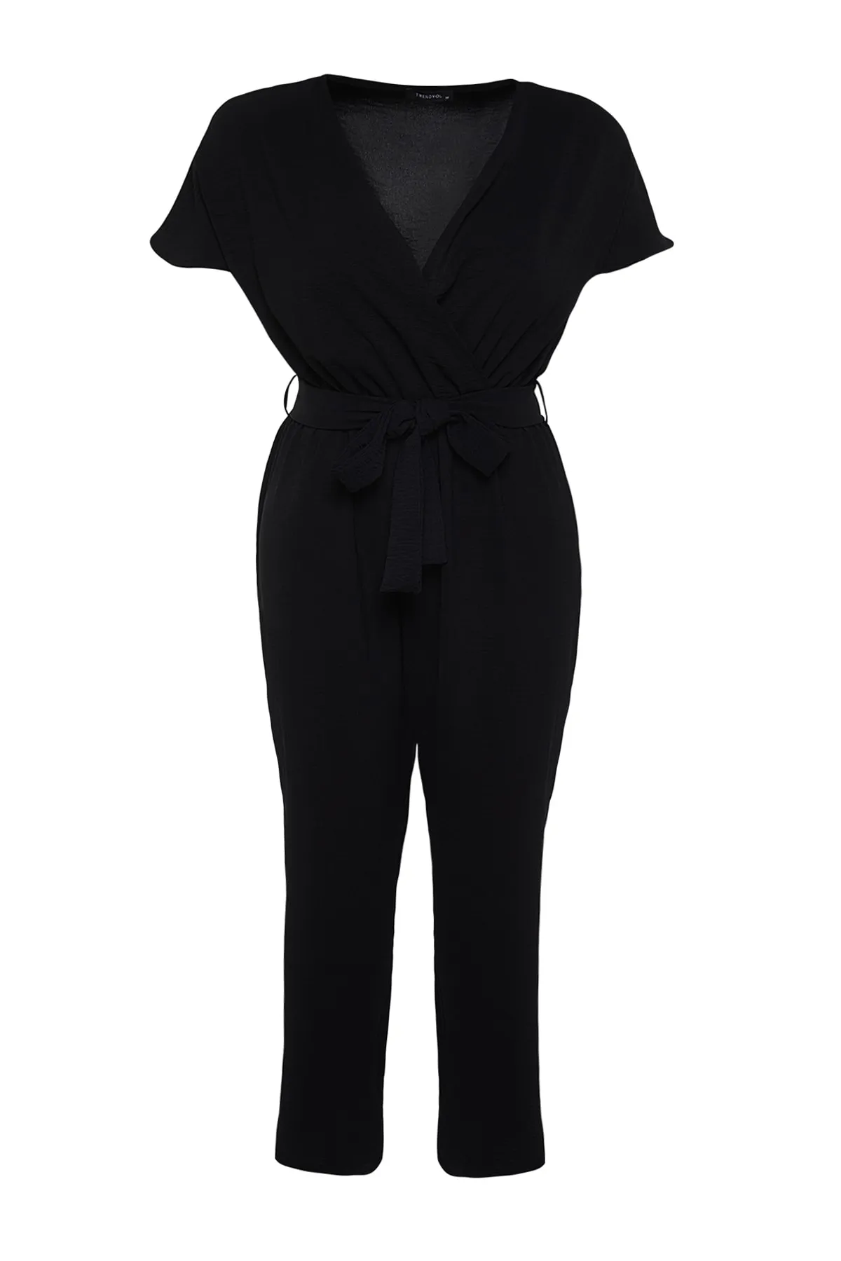 Trendyol Curve  Schwarzer Overall mit Gürtel TBSSS22TU0160