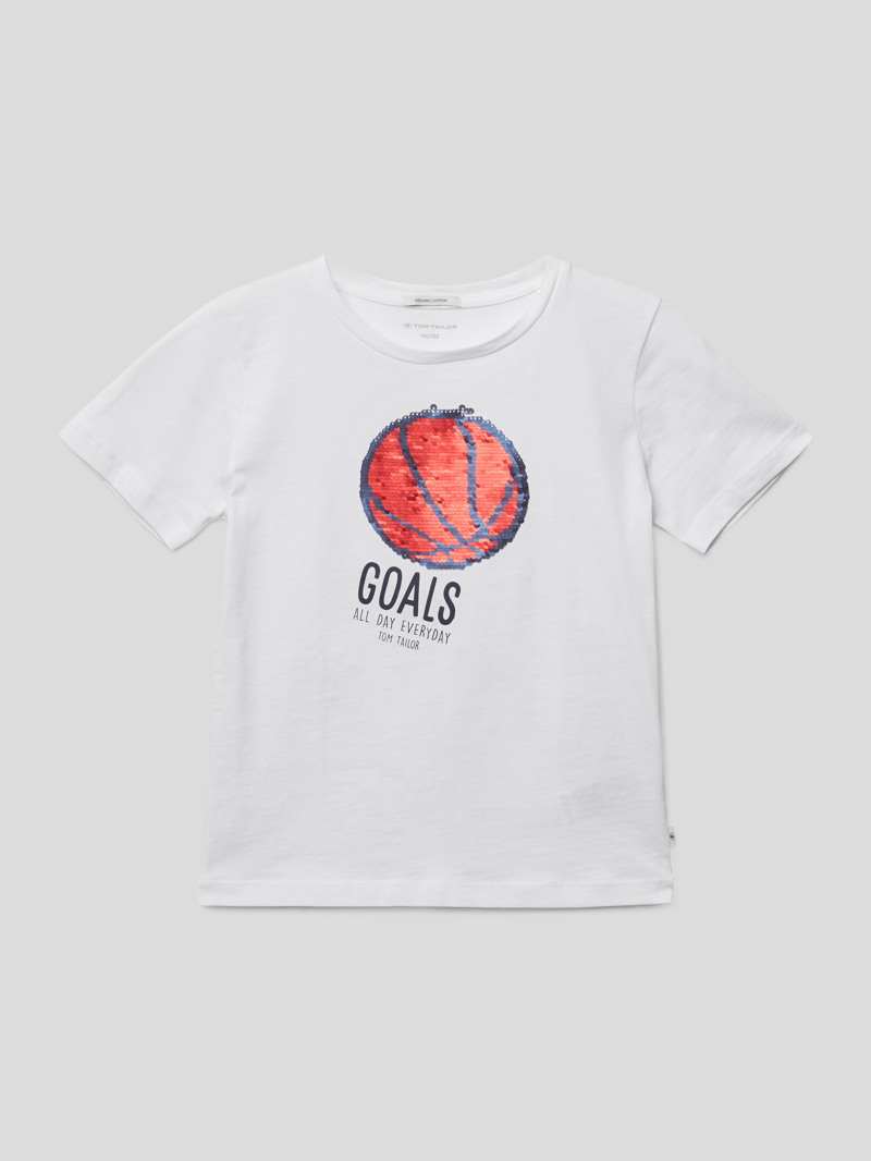 T-Shirt mit Motiv-Print in weiß