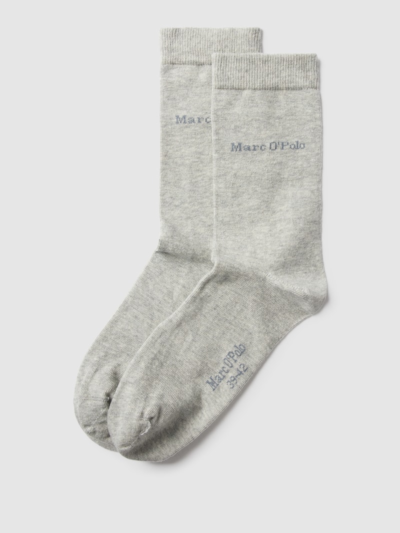 Socken mit Label-Detail im 2er-Pack Modell 'Valentina' in hellgrau