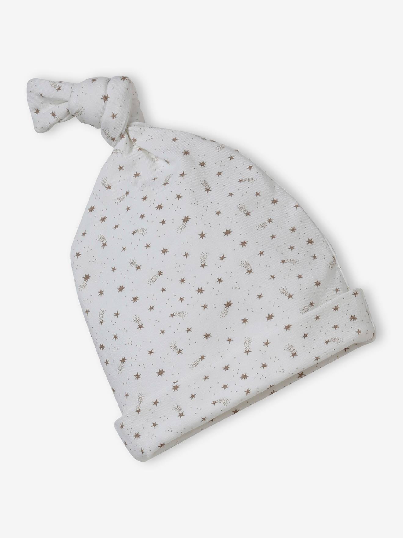 Vertbaudet Mädchen Baby-Set: Mütze, Fäustlinge & Halstuch in Beutel, personalisierbar - wollweiß