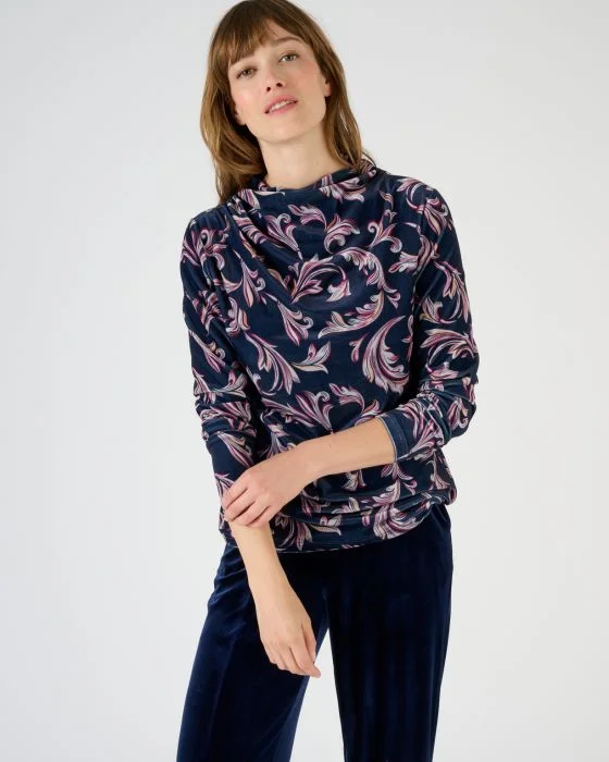 T-shirt col montant drapé