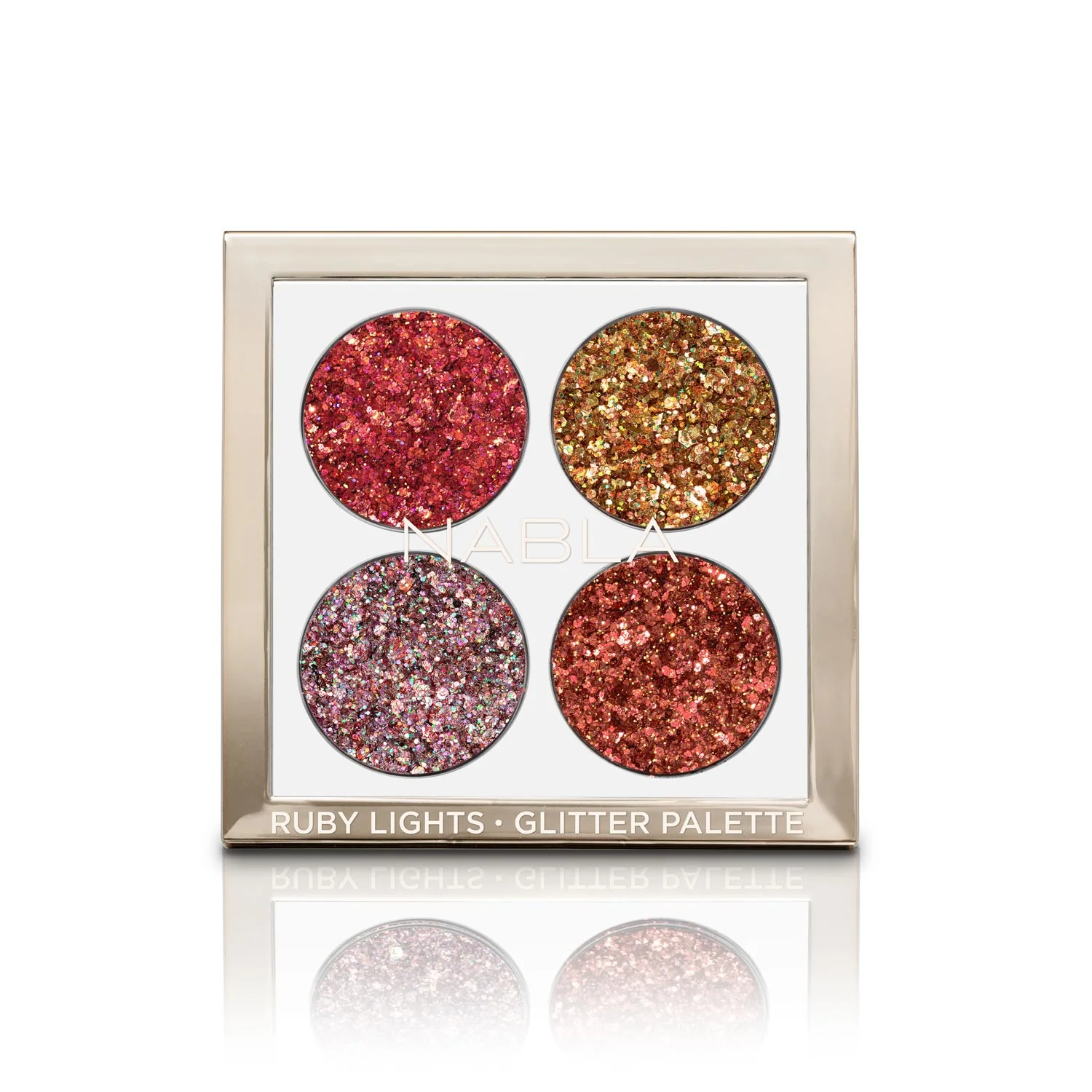Paleta de purpurina Ruby Lights - Paleta para rostro, paleta para ojos