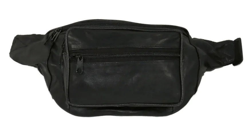 Gürteltasche Leder schwarz