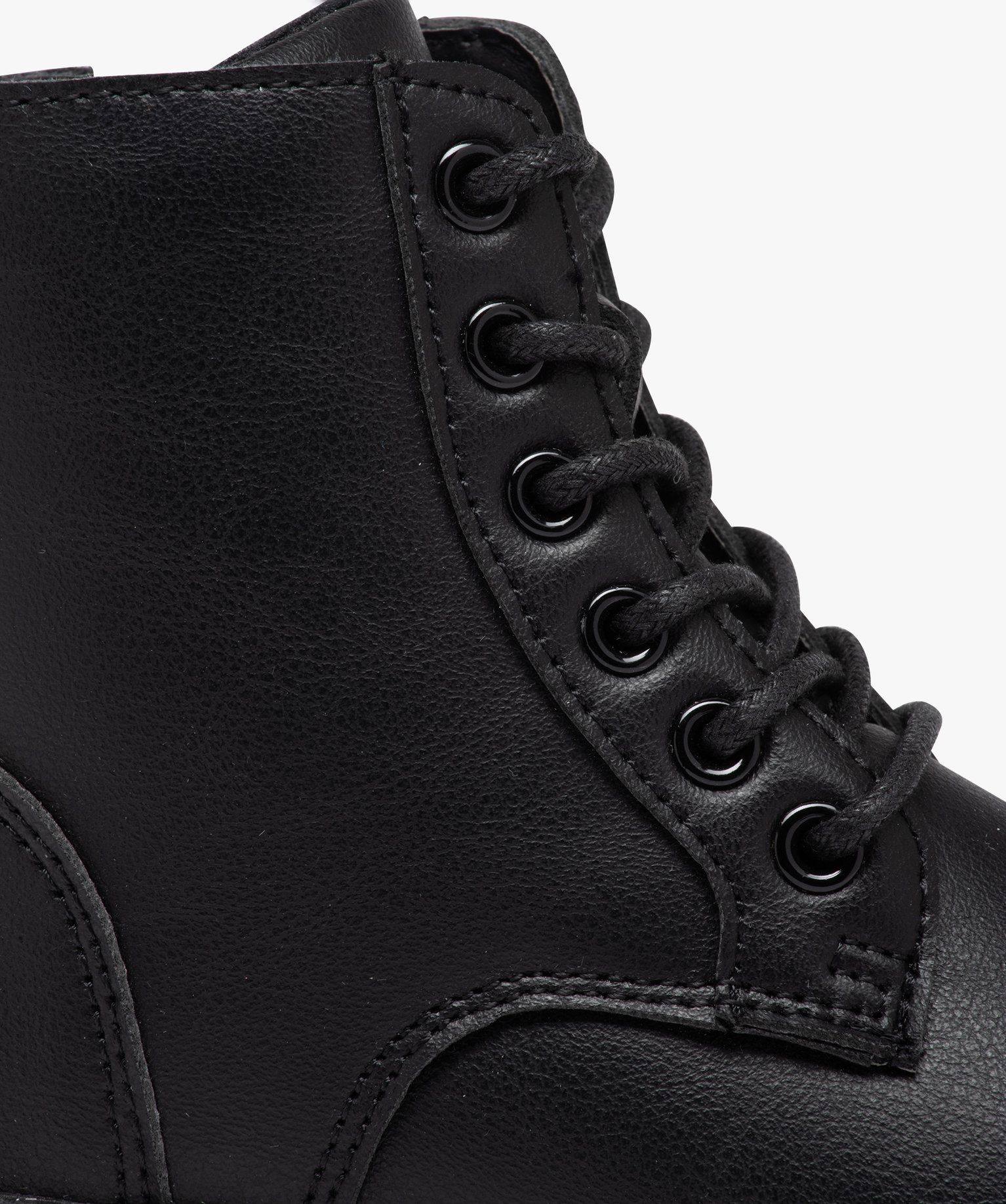 Boots à lacets et semelle crantée style rangers fille noir | GEMO