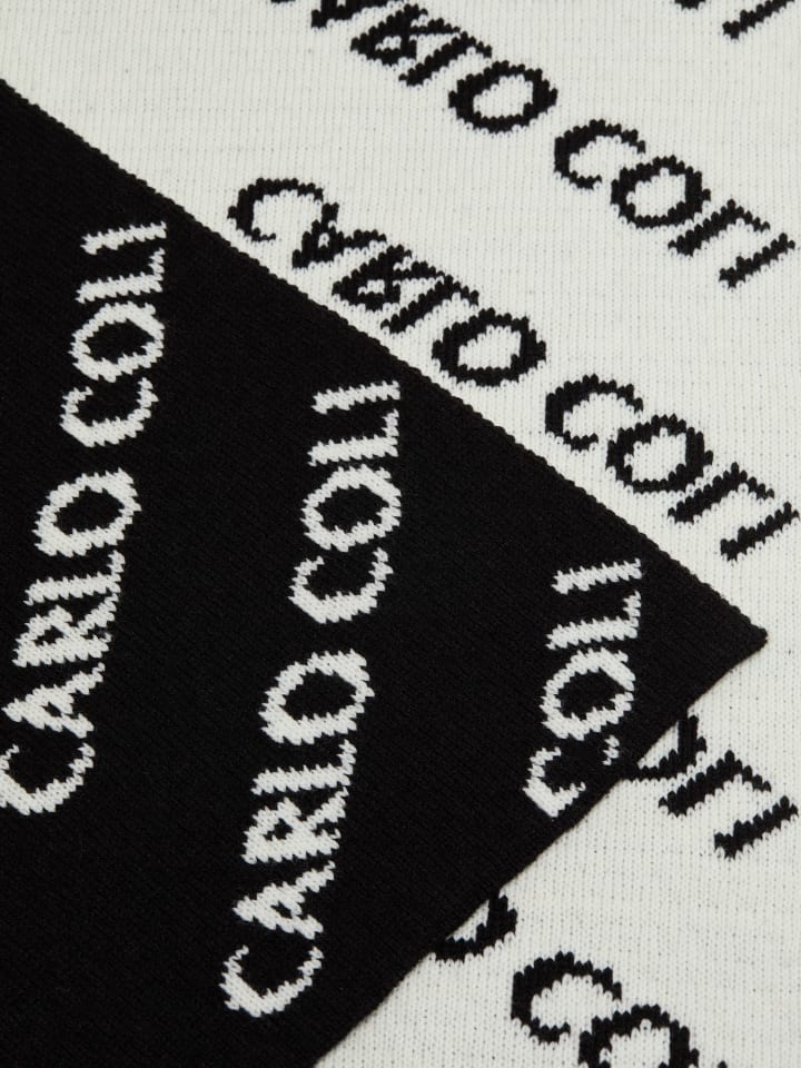 Carlo Colucci Strickschal De Vito in Schwarz / Weiß günstig kaufen onesize