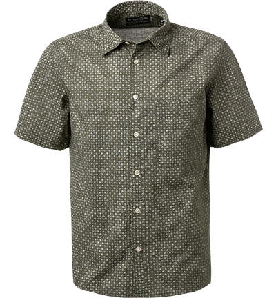 Marc O'Polo, Kurzarmhemd, Regular Fit, Bio Baumwolle, olive gemustert