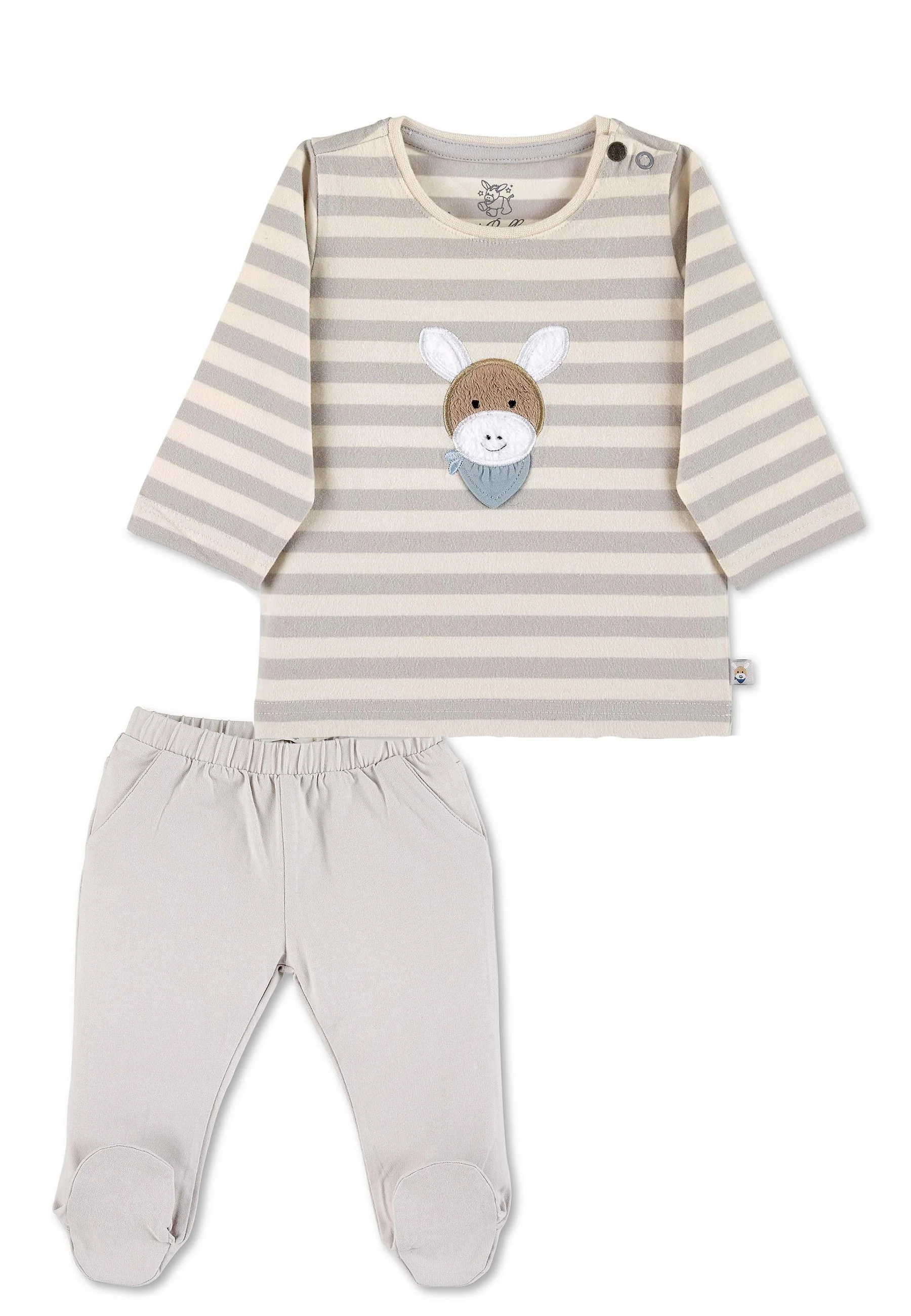 GOTS Set Langarm-Shirt u. Hose Esel Emmi, Jersey
