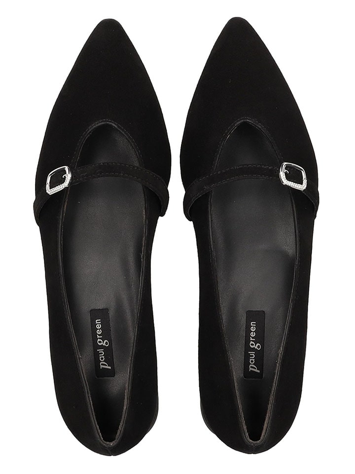 Paul Green Leder-Ballerinas in Schwarz günstig kaufen