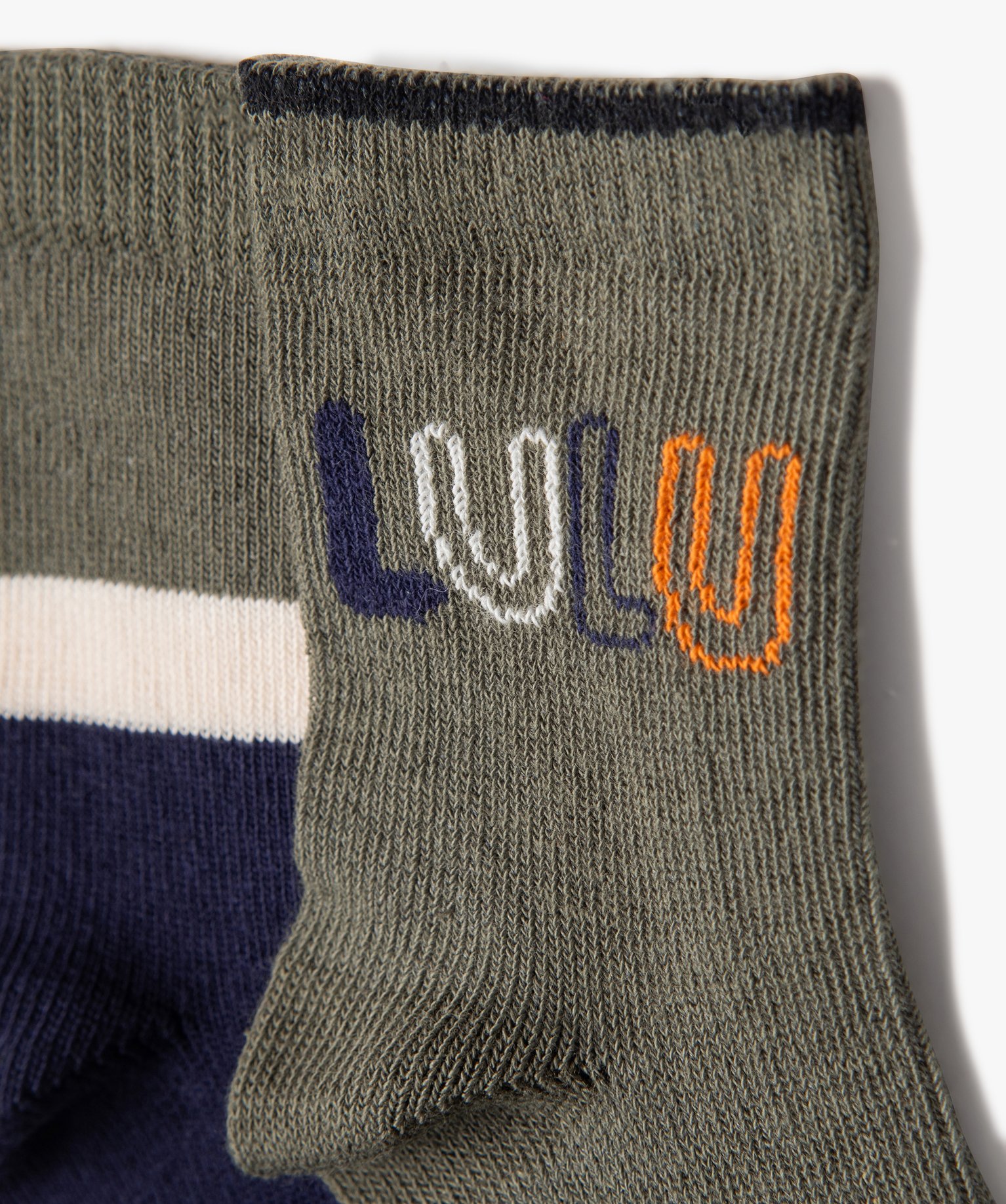 Chaussettes hautes avec motifs bébé fille (lot de 2) - Lul... kaki | GEMO