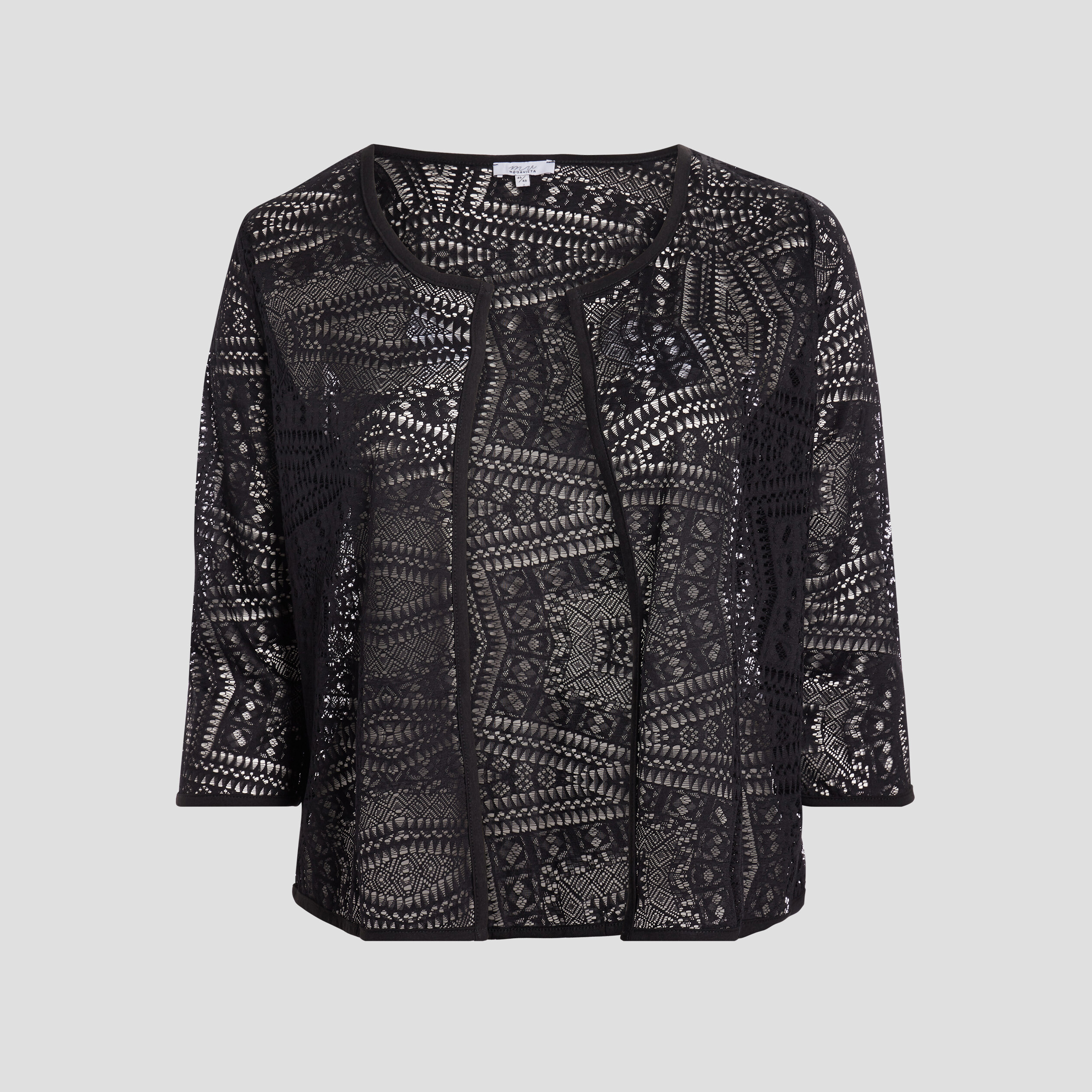 Gilet manches 3 4 noir femme grande taille | La Halle