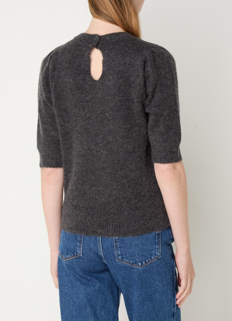 Selected Femme Lulu fine-knit top in alpaca wool blend with mixed design