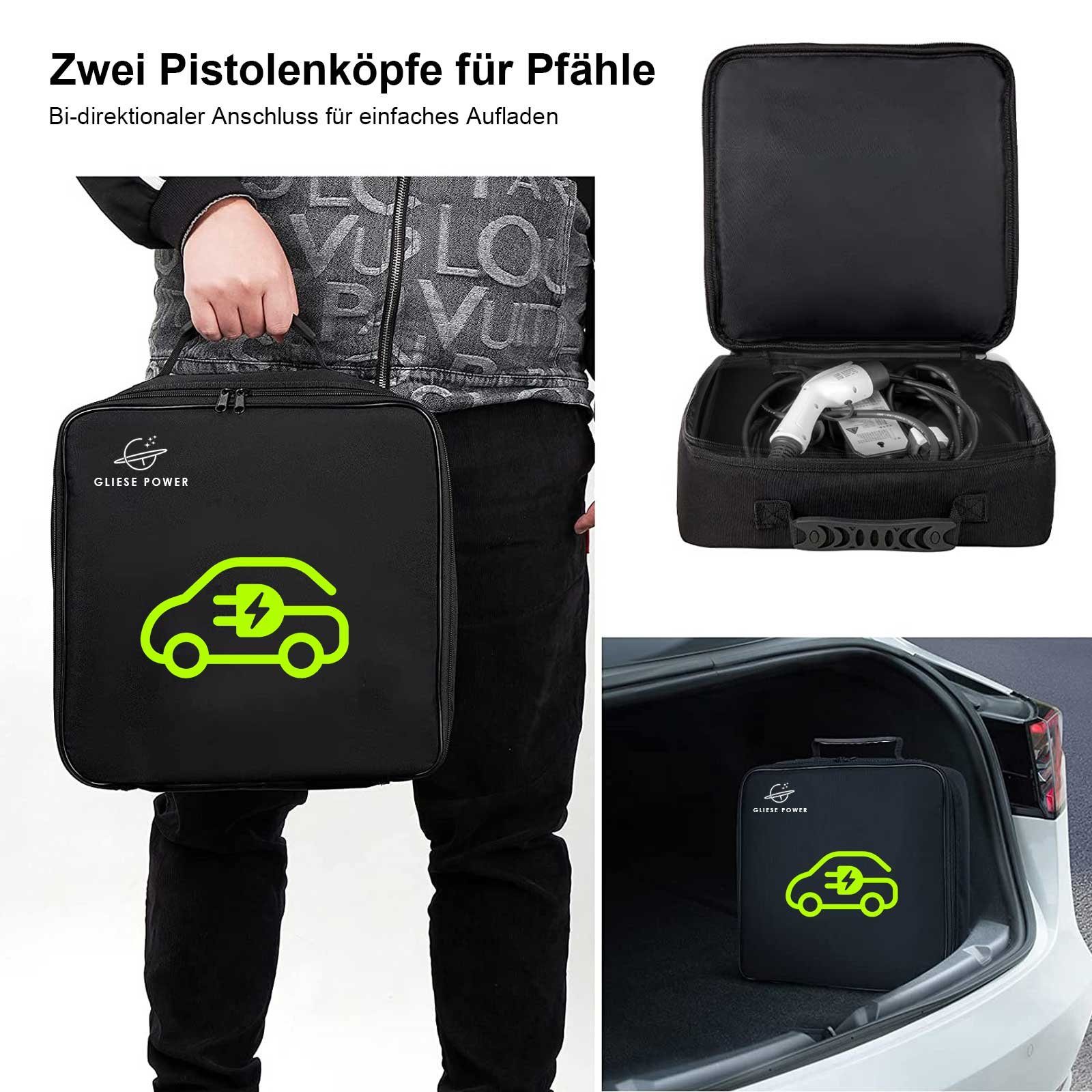 GLIESE mobil Elektroauto-Ladestation Typ 2 Ladekabel 11kW & 16A für Elektroauto, 11,00kW / 16A, 3 Phase, mit Typ 2-Ladekabel von 5m