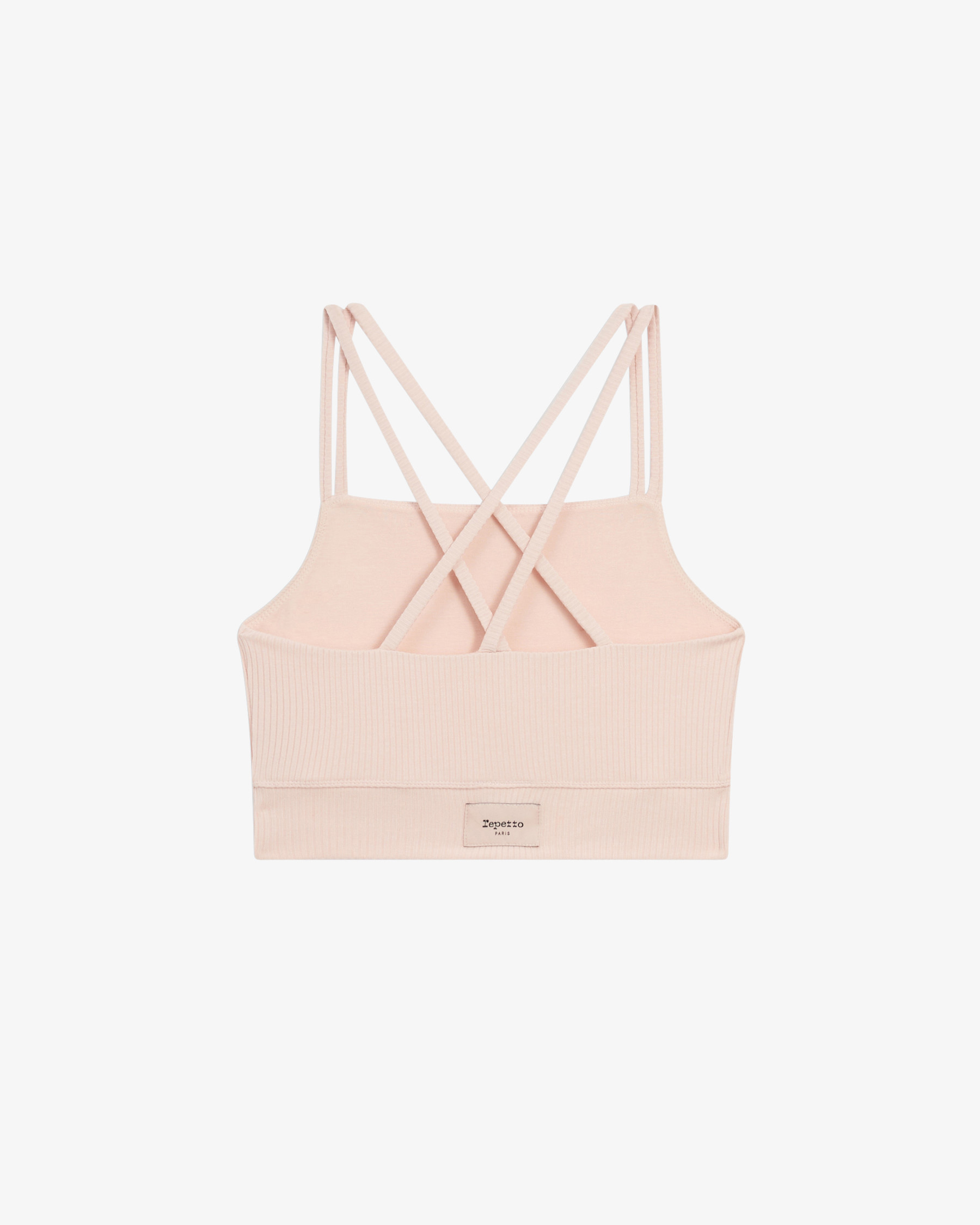 Ribbed bra with thin straps