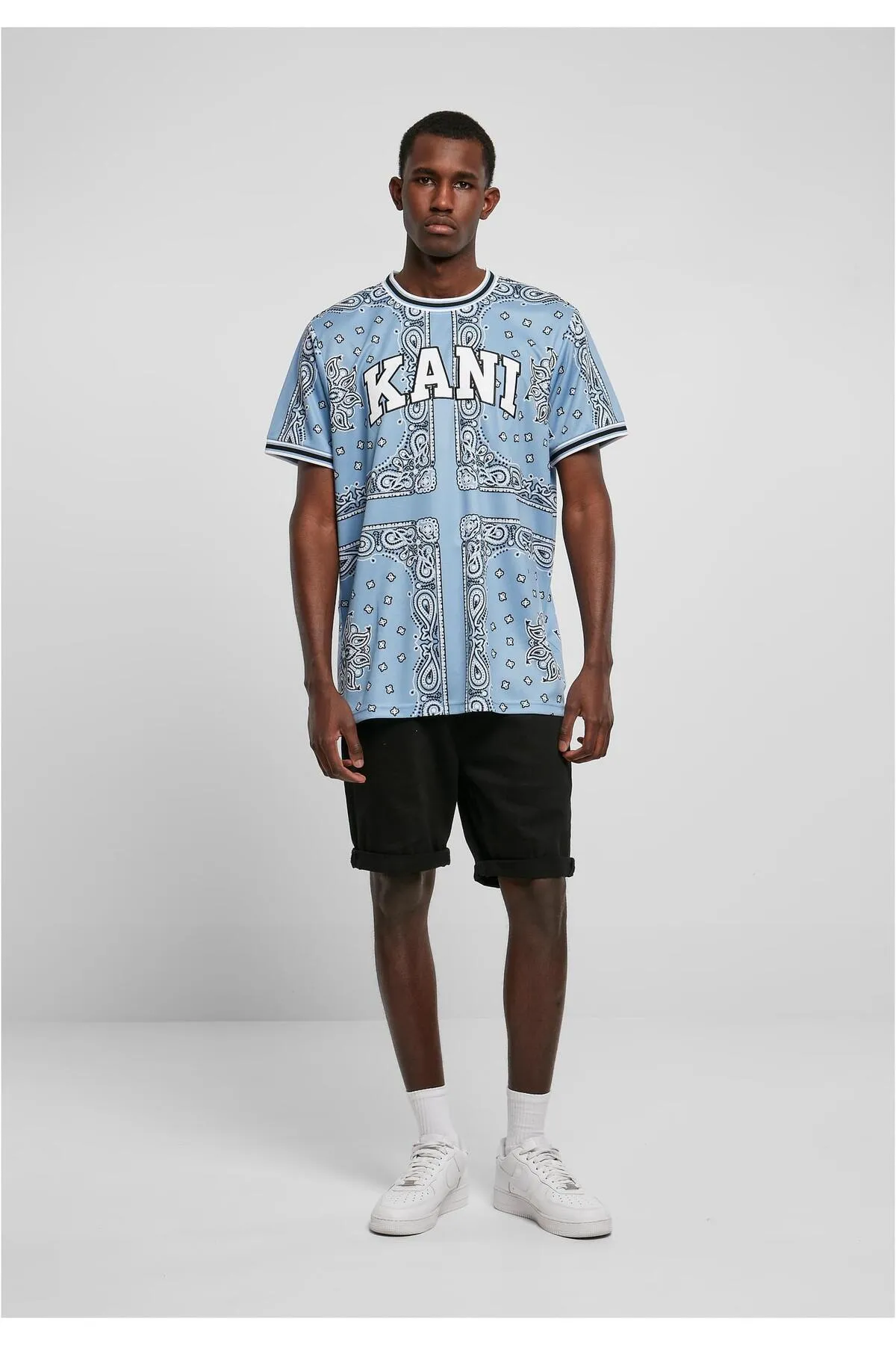 KARL KANI  Herren KM222-013-1 Serif Paisley Mesh T-Shirt