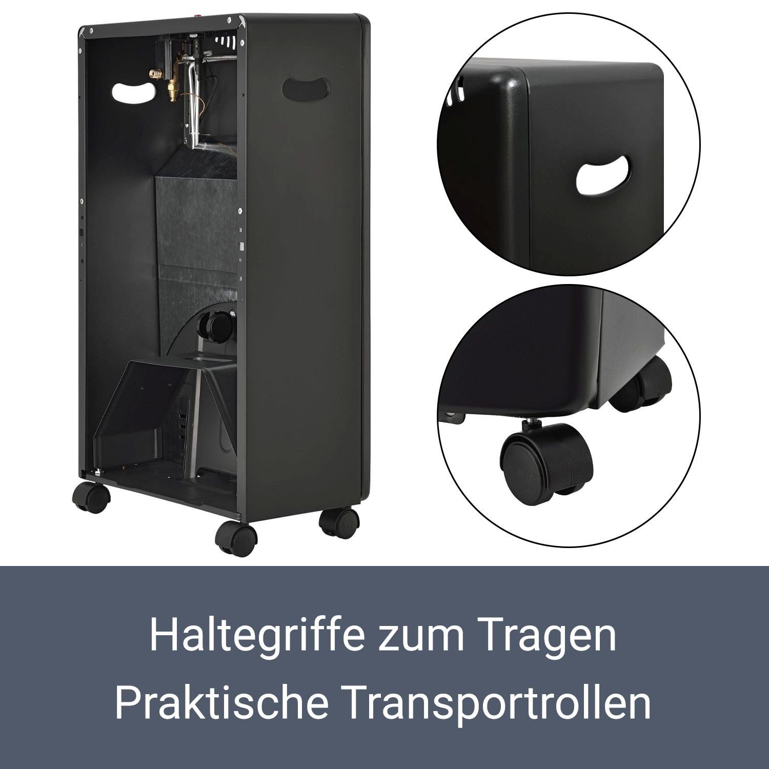 Juskys Heizstrahler GS42US, 4200 W, stark und energiesparend, 3-Stufen-Wärme-Regler, Gasflaschenhalterung