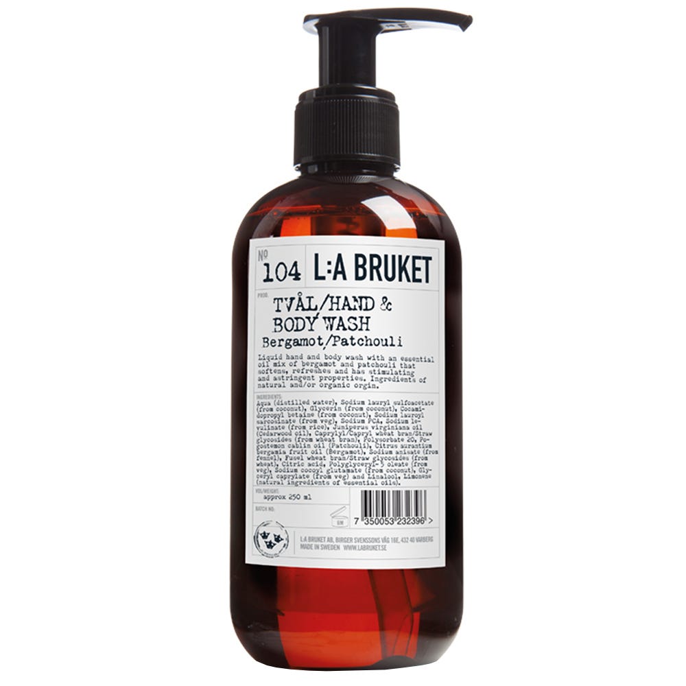 L:A BRUKET No.104 Liquid Soap Bergamot/Patch. 250 ml